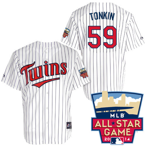 Michael Tonkin #59 Youth Baseball Jersey-Minnesota Twins Authentic 2014 ALL Star Home White Cool Base MLB Jersey
